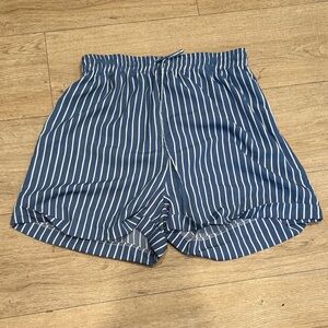 SHEIN Blue and White Striped Shorts